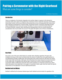 Pairing a Servomotor with the Right Gearhead