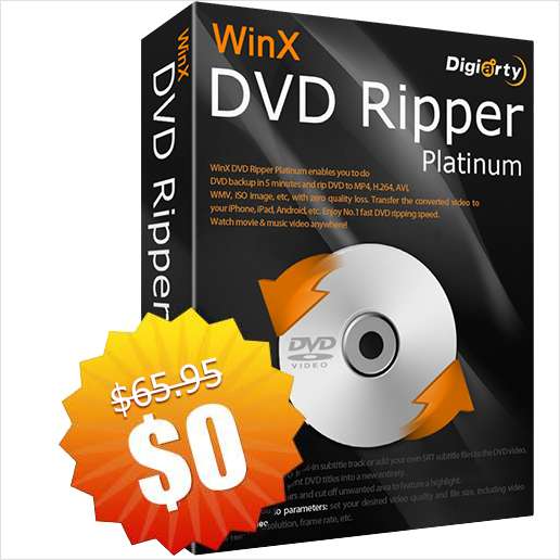 Exclusive Giveaway - Get WinX DVD Ripper Platinum ($69.95 Value) FREE for a Limited Time