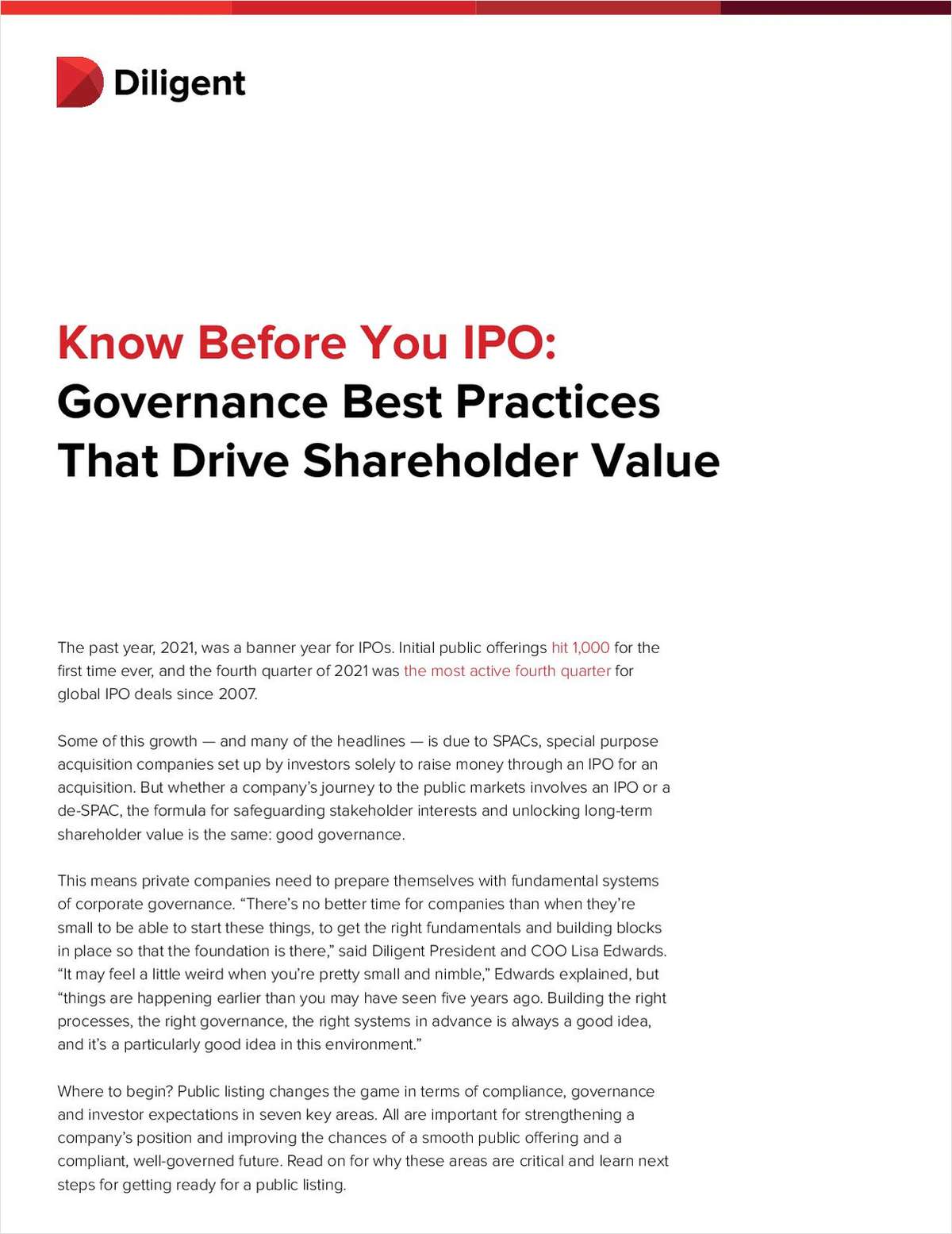 Know Before You IPO Checklist
