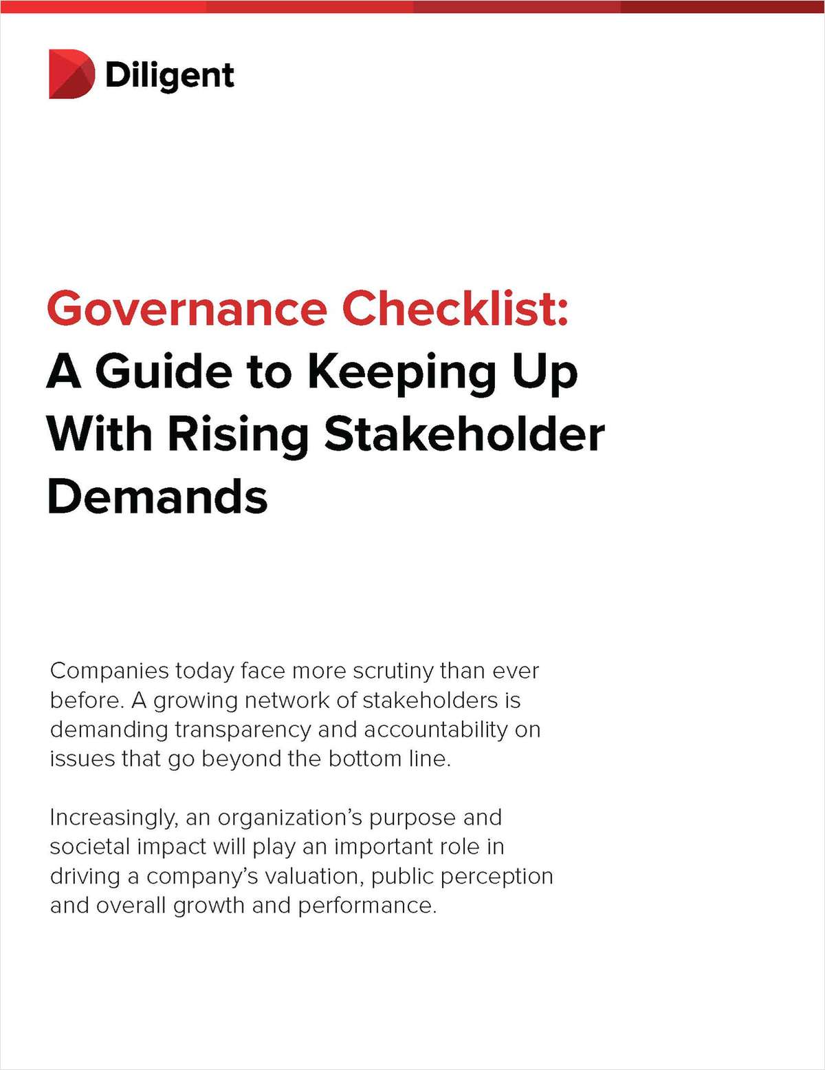 Governance Checklist: A Guide to Keeping Up With Rising Stakeholder Demands