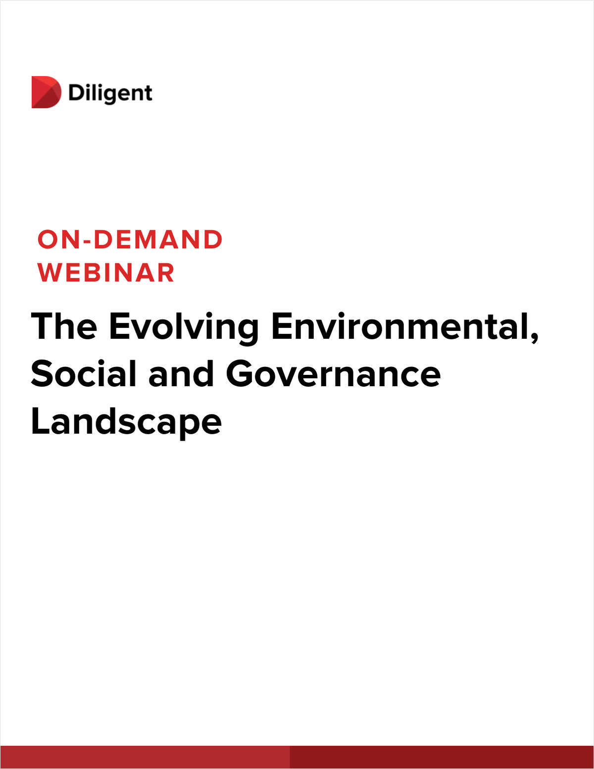 The Evolving Environmental, Social and Governance Landscape