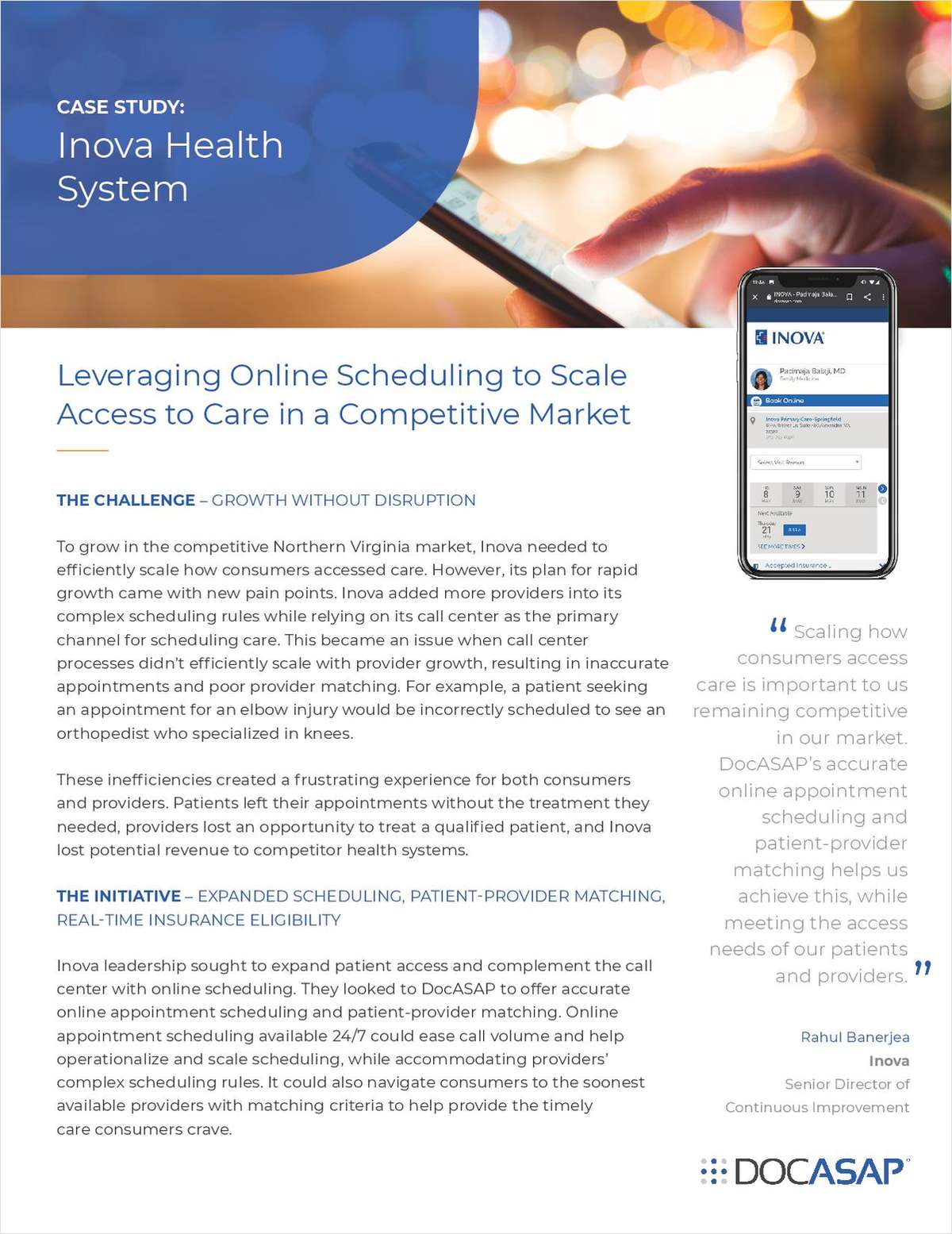 Leveraging Online Scheduling to Scale Access to Care in a Competitive Market | Inova Health System