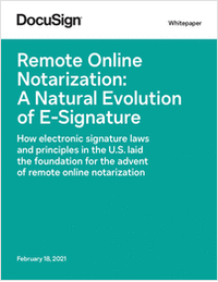 Remote Online Notarization: A Natural Evolution of E-Signature