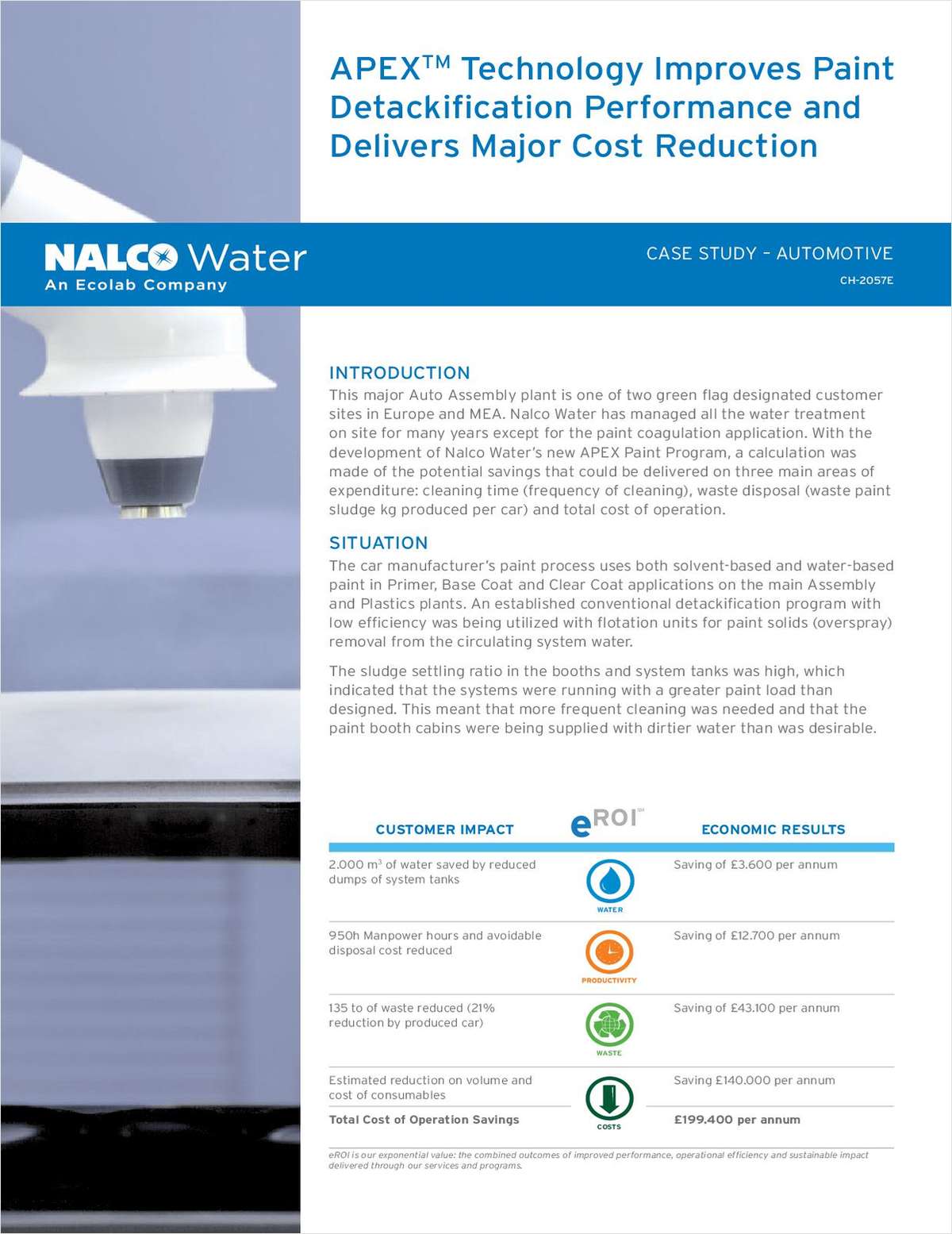 APEX™ Technology Improves Paint Detackification Performance and Delivers Major Cost Reduction