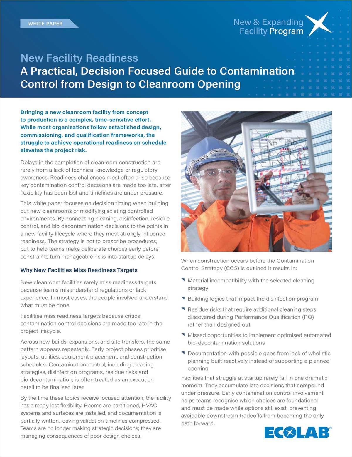 New Facility Readiness