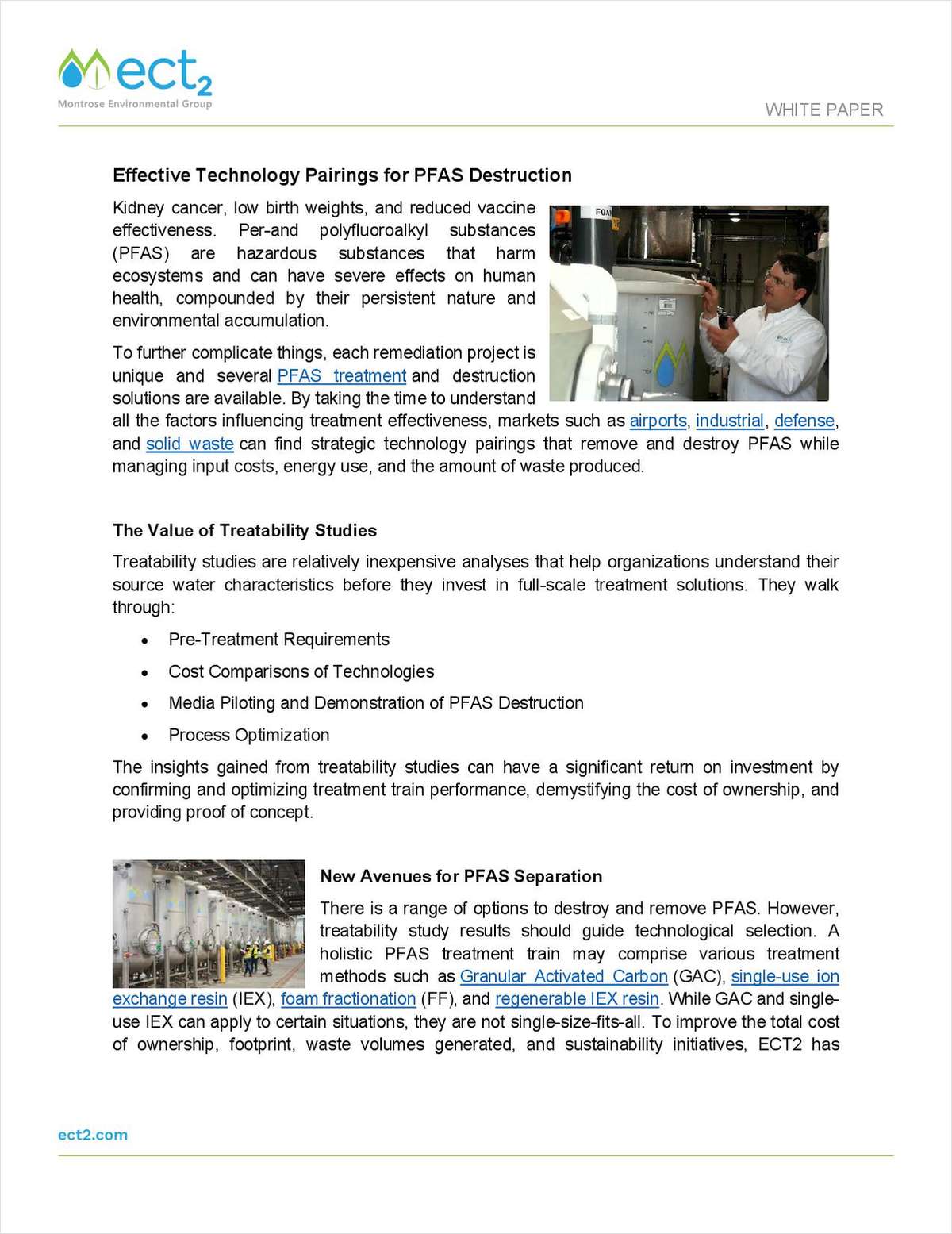 Effective Technology Pairings For PFAS Destruction Free White Paper