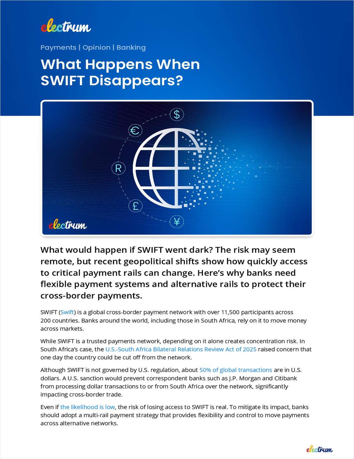 What Happens When SWIFT Disappears?