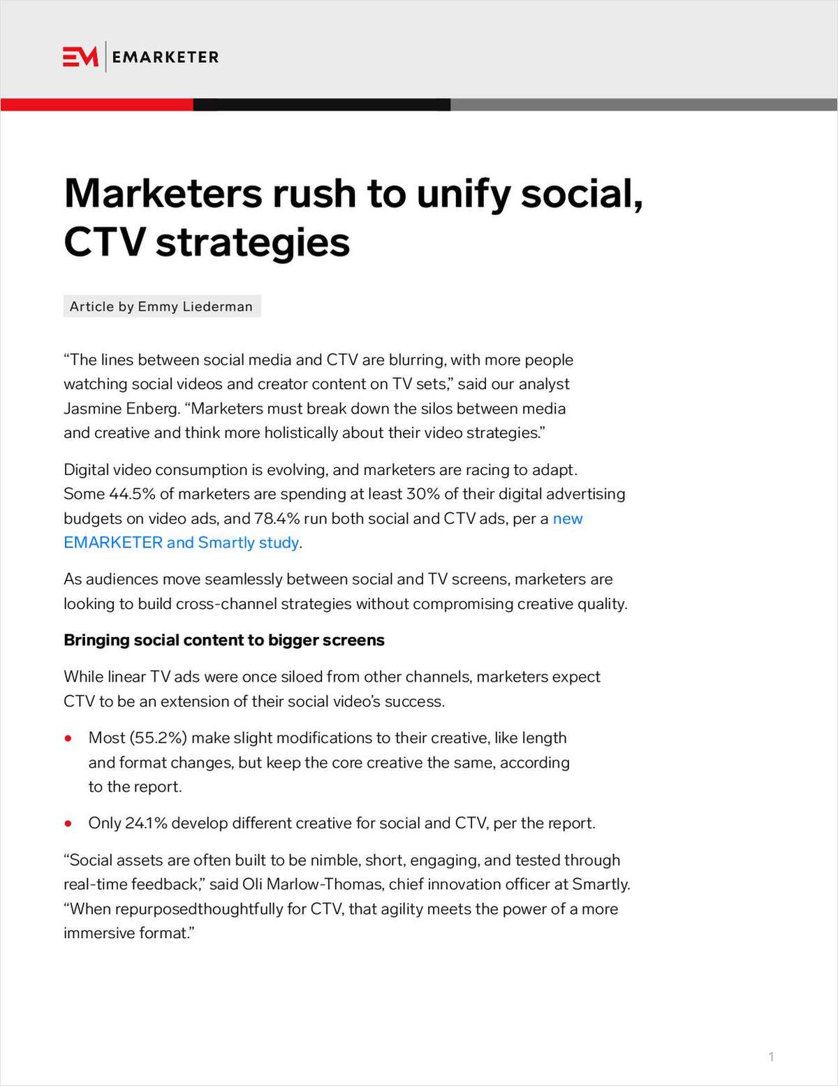 Marketers rush to unify social, CTV strategies