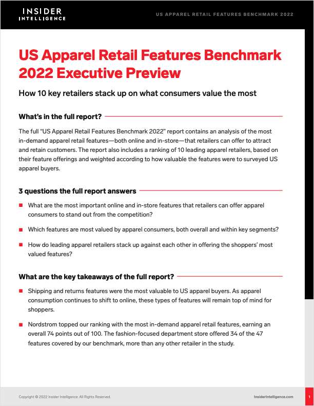 REPORT: 2022 US Apparel Retail Features Benchmark