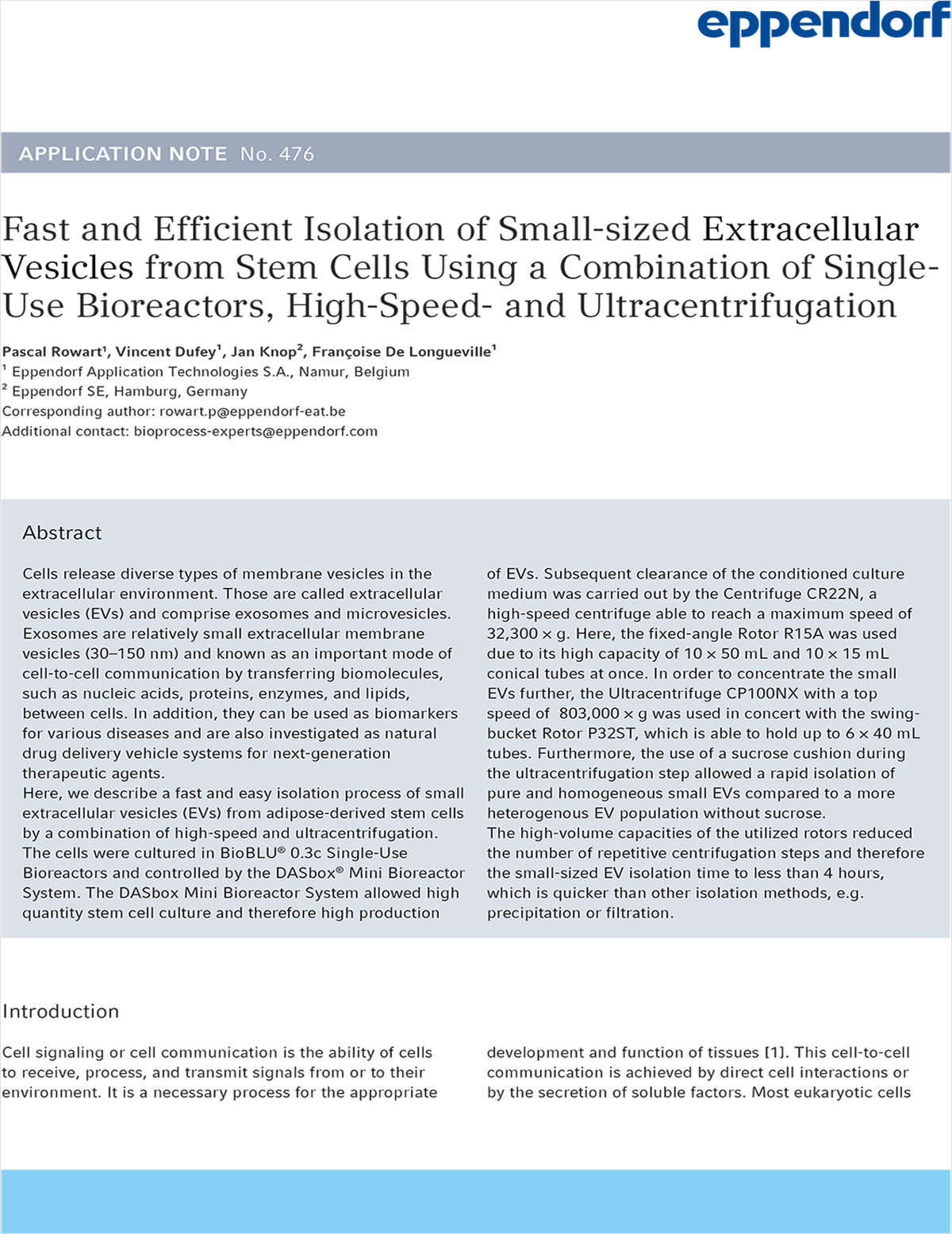 Isolating Extracellular Vesicles Using a High-Speed and Ultracentrifugation Combination