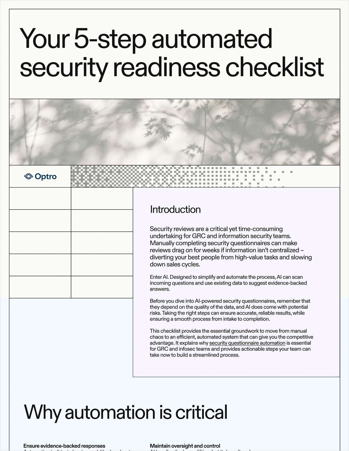 Your 5-step automated readiness checklist for security reviews