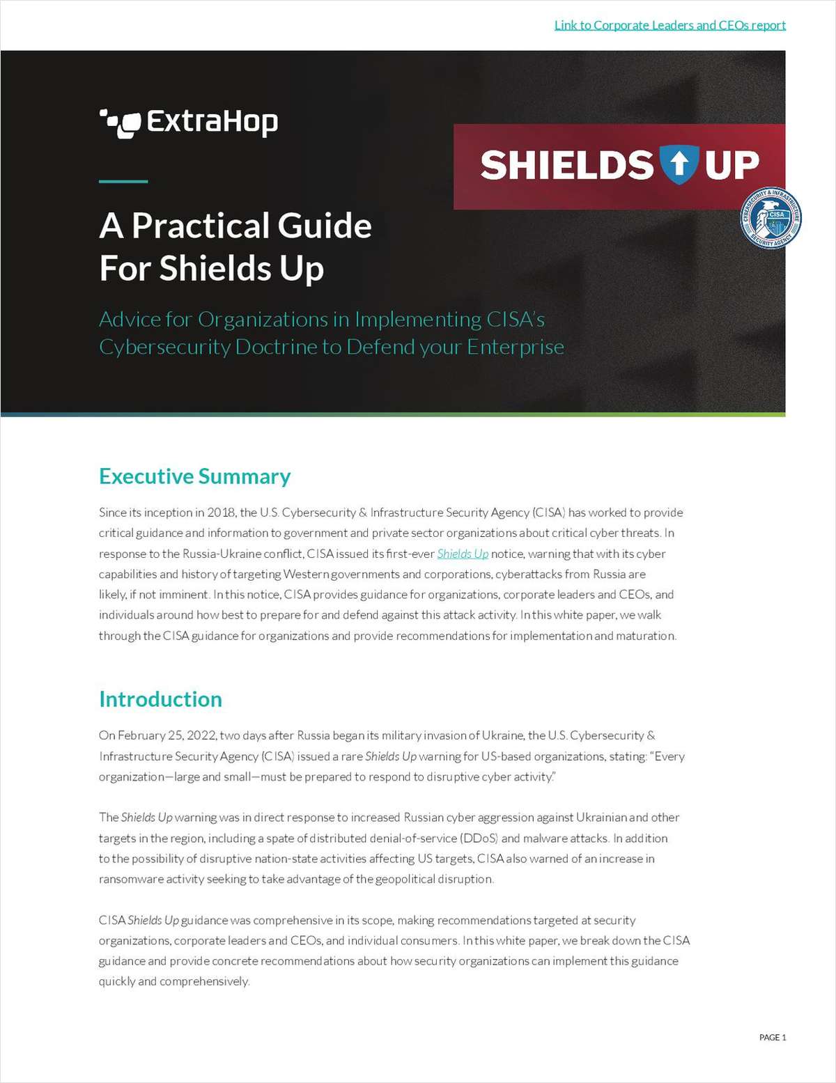 A Practical Guide for Shields Up - For Organizations