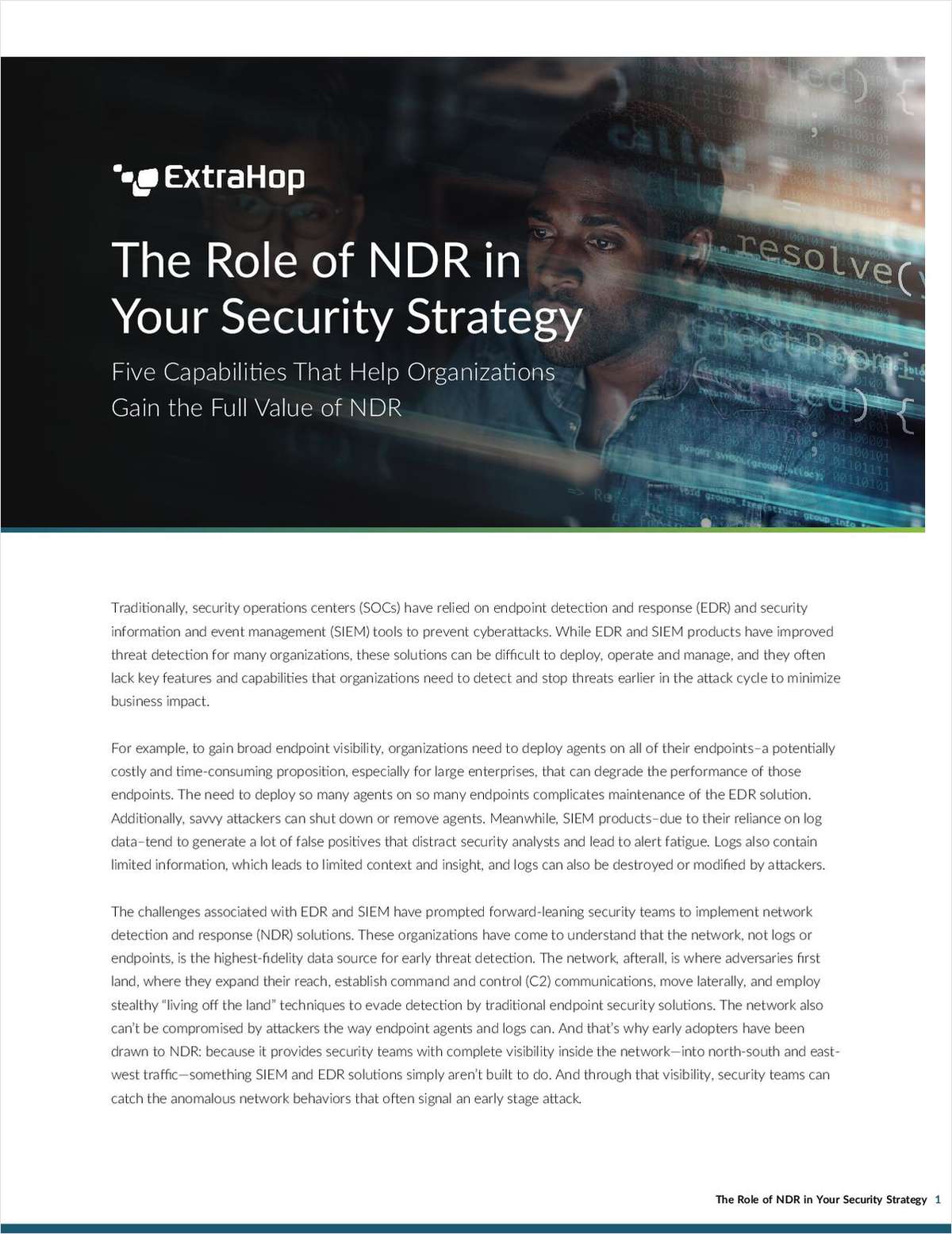 The Role of NDR in Your Security Strategy: 5 Capabilities That Help Organizations Gain the Full Value of NDR