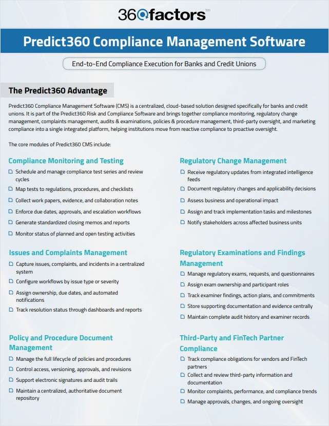 Predict360 Compliance Management System (CMS)