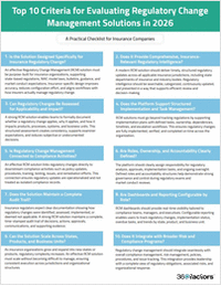 Regulatory Change Management (RCM) Checklist for Insurance Companies