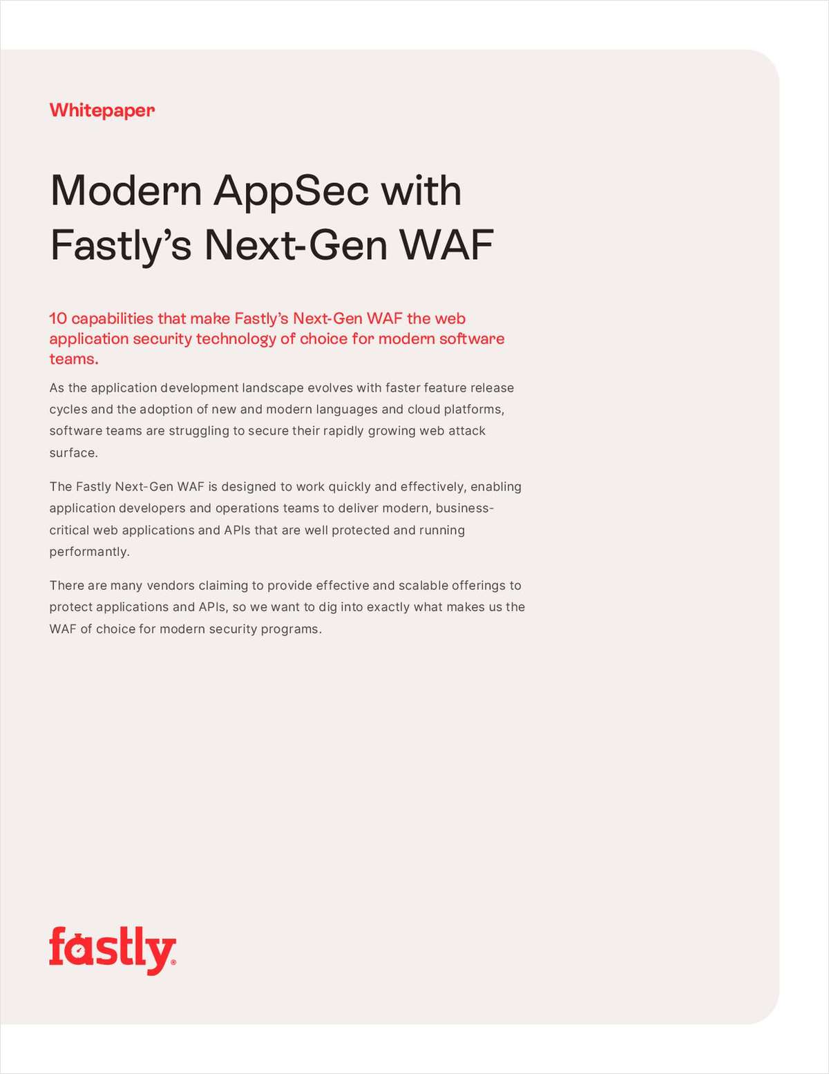 10 Fastly Next-Gen WAF capabilities that enable modern AppSec