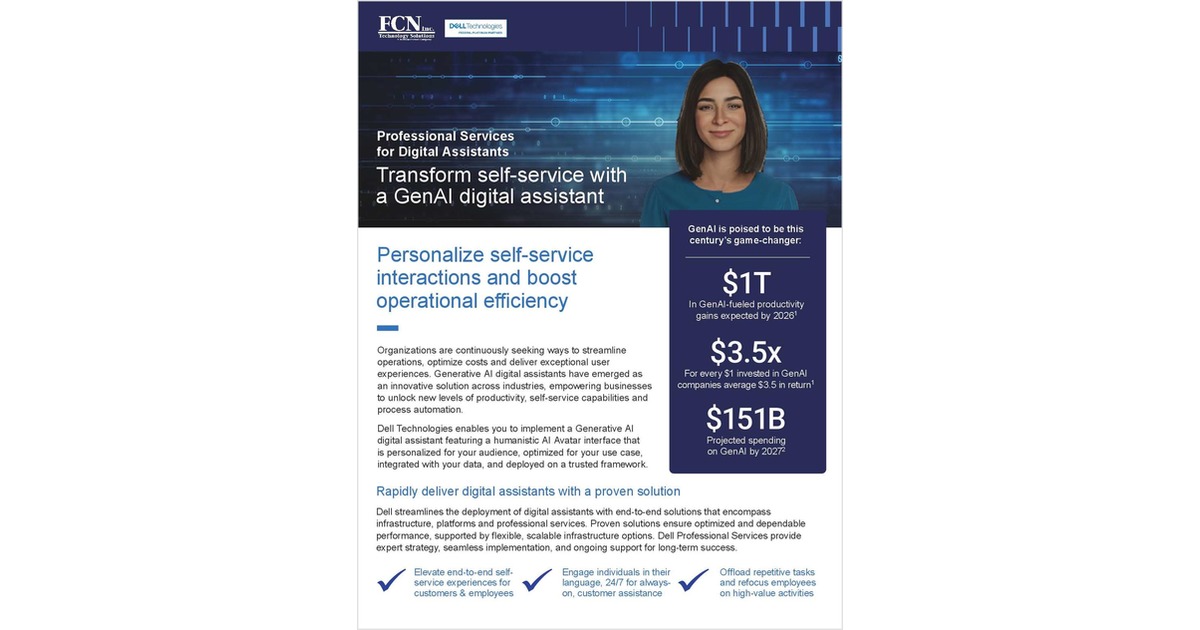 Professional Services for Digital Assistants Transform self-service with a GenAI digital assistant