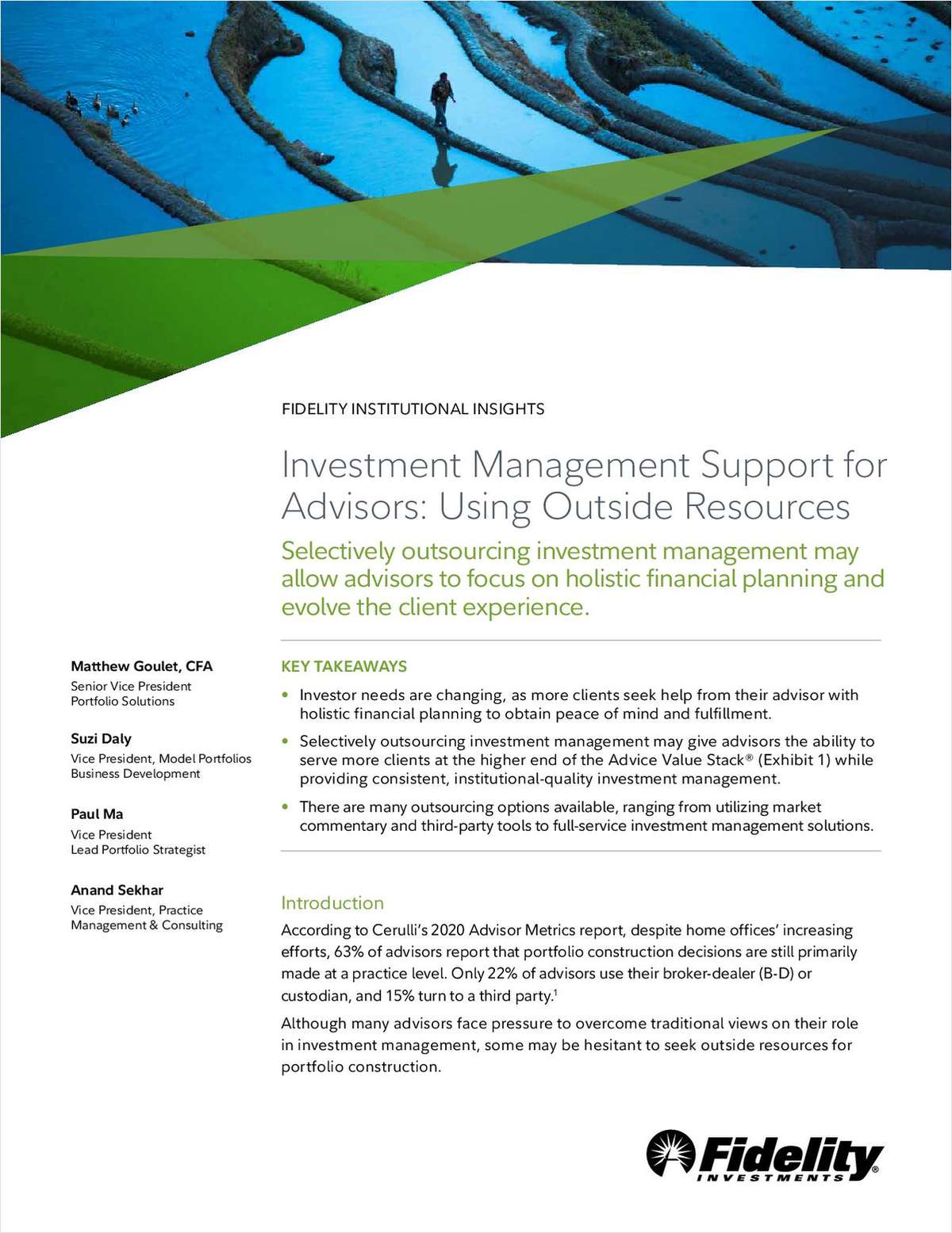 Investment Management Support for Advisors: Using Outside Resources