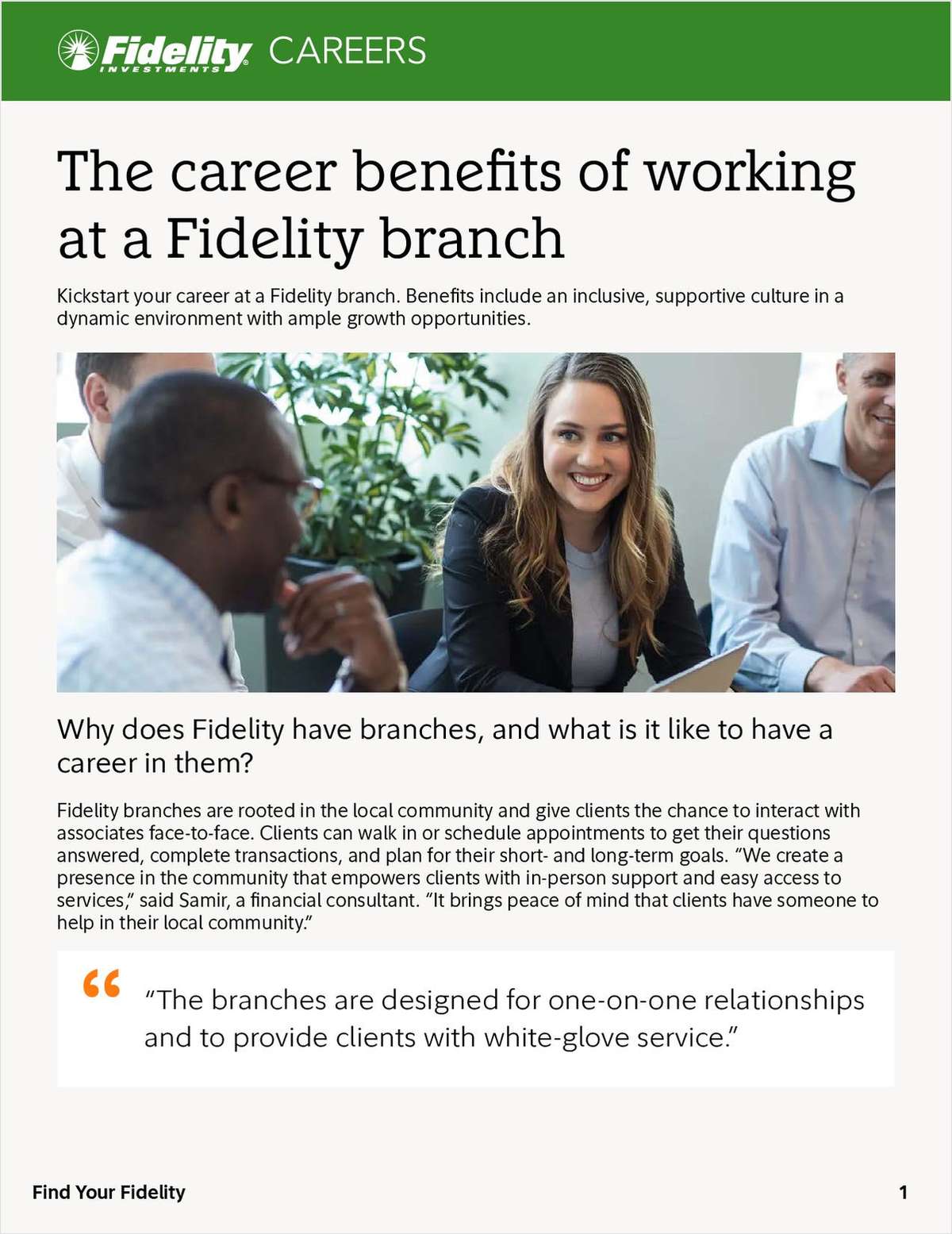 The Fidelity Advantage: Benefits of Building Your Career at a Fidelity Branch