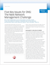 Five Key Issues for DNS: The Next Network Management Challenge