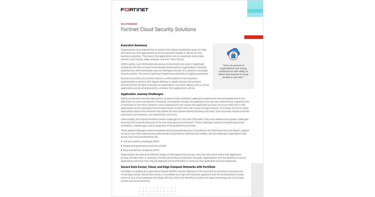 Fortinet Cloud Security Solutions
