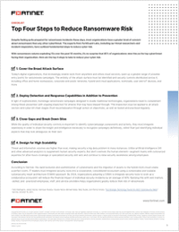 Top Four Steps to Reduce Ransomware Risks