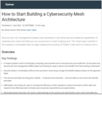 Analyst Report: Gartner How to Start Building a Cybersecurity Mesh Architecture