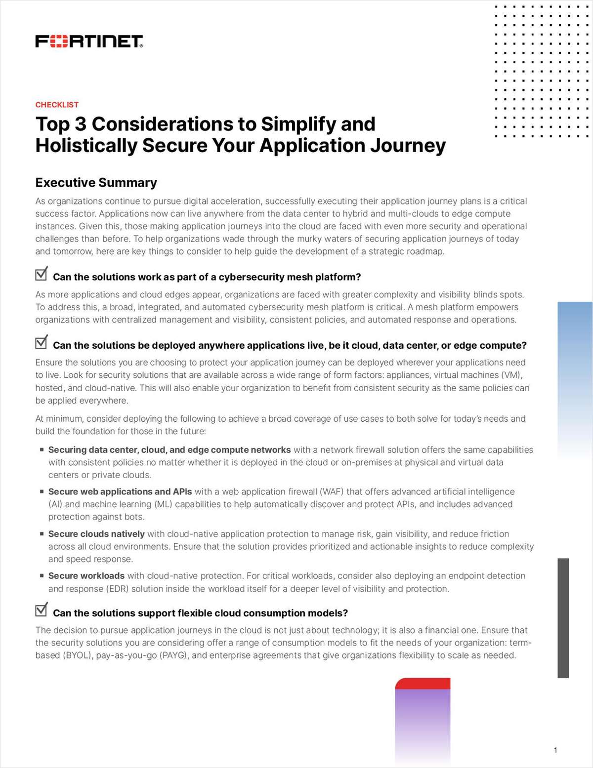 Checklist: Top 3 Considerations to Simplify and Holistically Secure Your Application Journey
