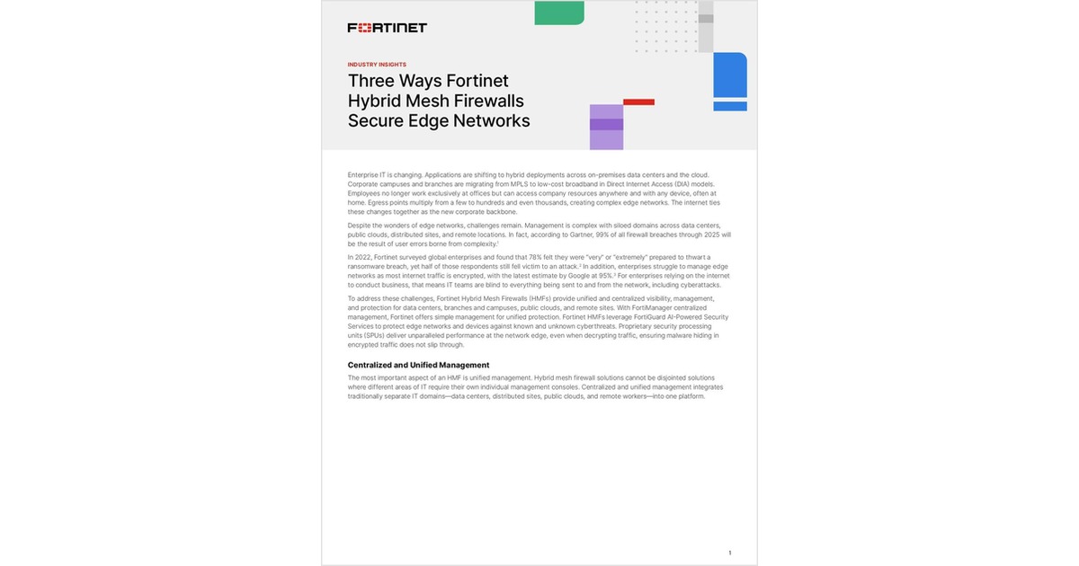 Three Ways Fortinet Hybrid Mesh Firewalls Secure Edge Networks Free Article - Vimarsana News