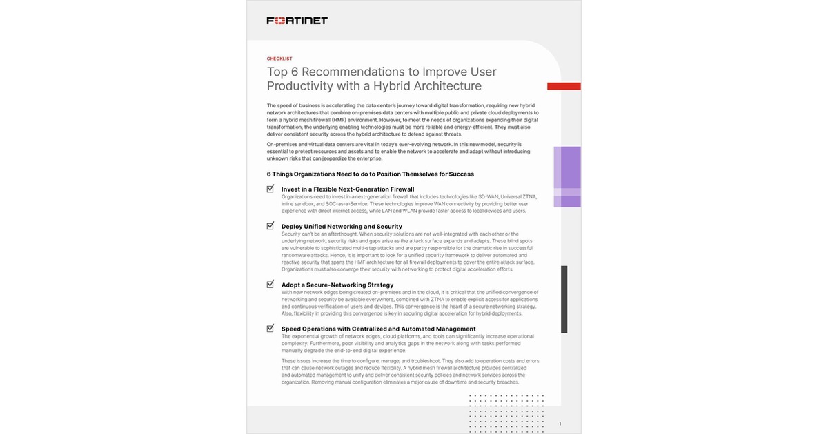 Top Six Recommendations to Improve User Productivity with a Hybrid Architecture Free Solution Brief - Vimarsana News