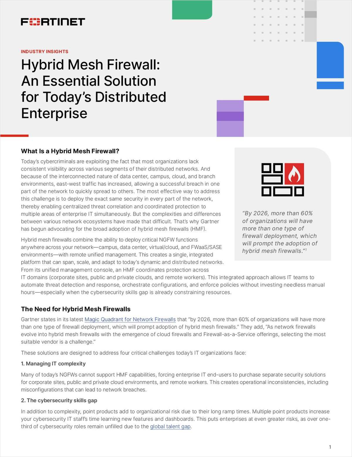 Hybrid Mesh Firewall: An Essential Solution for Today's Distributed Enterprise