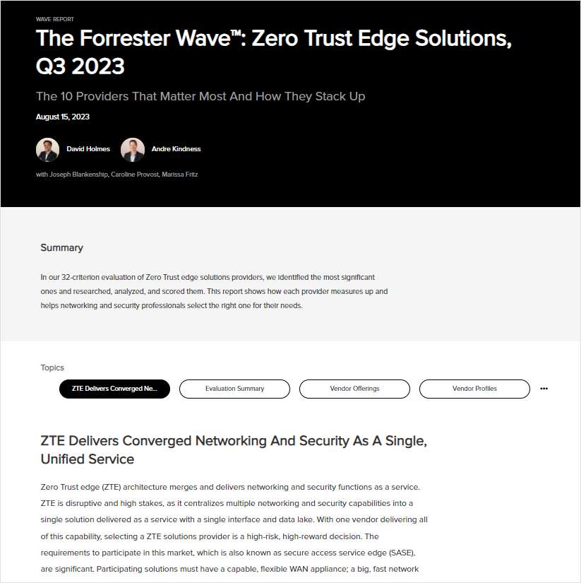 Fortinet Named a Leader in the Forrester Wave™: Zero Trust Edge (ZTE) Solutions