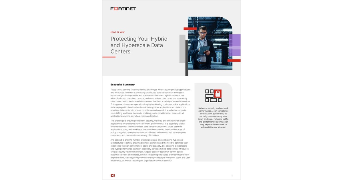 Protecting Your Hybrid and Hyperscale Data Centers, Free Fortinet White Paper - Vimarsana News