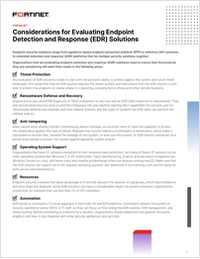 Considerations for Evaluating Endpoint Detection and Response Solutions