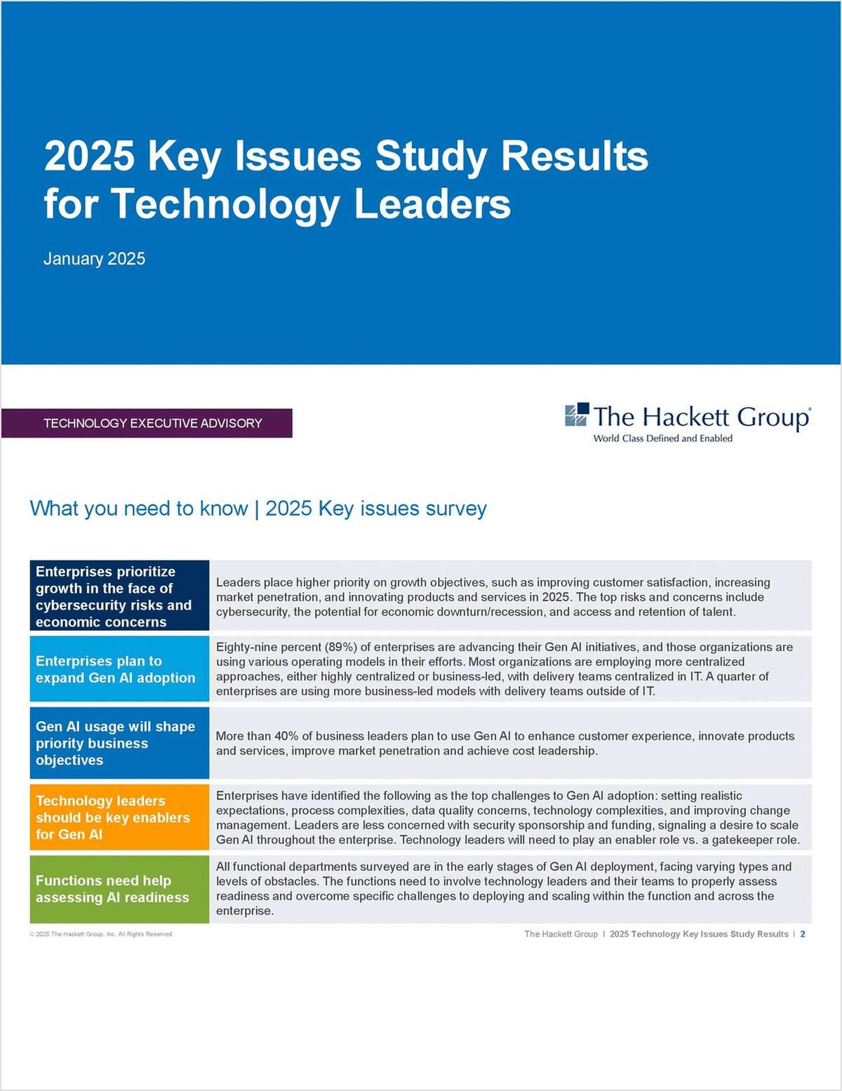 2025 Key Issues Study Results for Technology Leaders