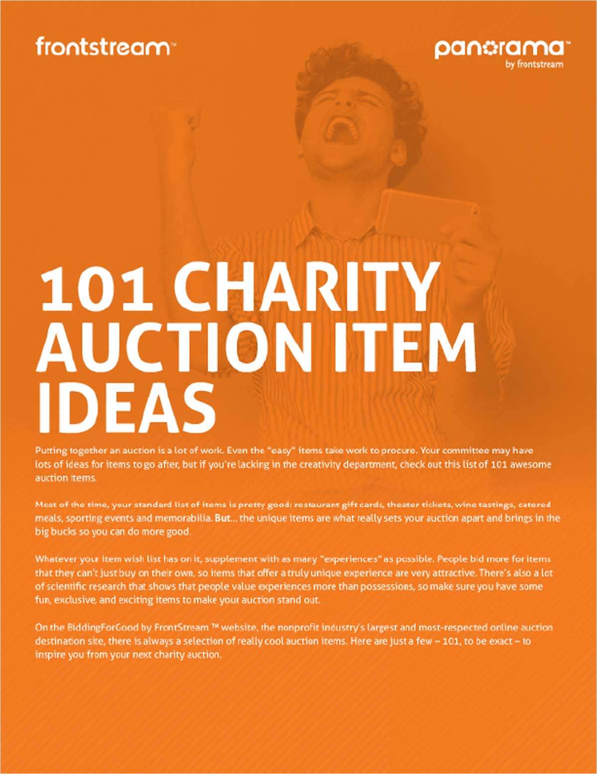 Auction Inspiration 101 Ideas on How to Get Great Items for Your Charity Auction Free Guide