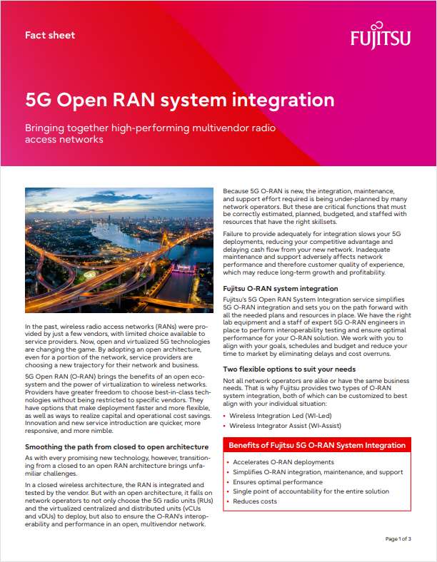 5G Open RAN system integration