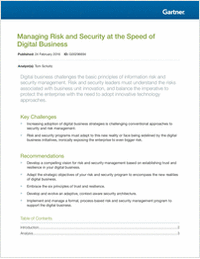 Managing Risk and Security at the Speed of Digital Business