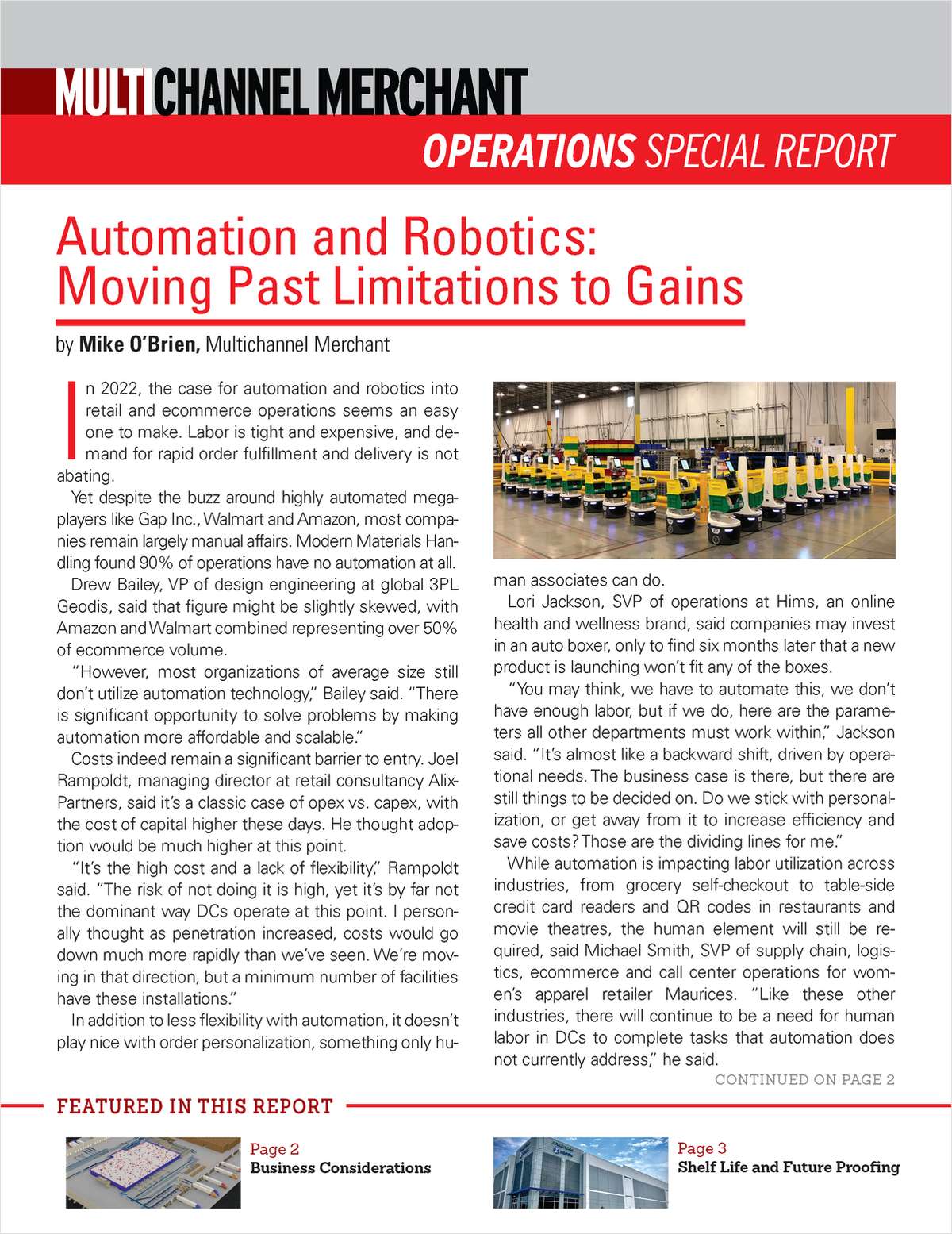 Automation and Robotics: Moving Past Limitations to Gains