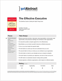 The Effective Executive -The Definitive Guide to Getting the Right Things Done - Free Book Summary