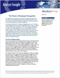 Aberdeen Analyst Insight: The Power of Employee Recognition