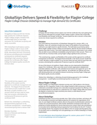 GlobalSign Delivers Speed & Flexibility Through Managed Digital Certificates for Flagler College