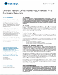 Limestone Networks Offers Automated SSL Certificates for its  Resellers and Customers