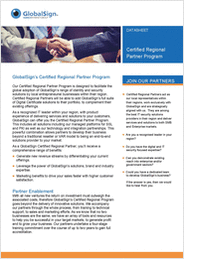 GlobalSign's Certified Regional Partner Program Datasheet