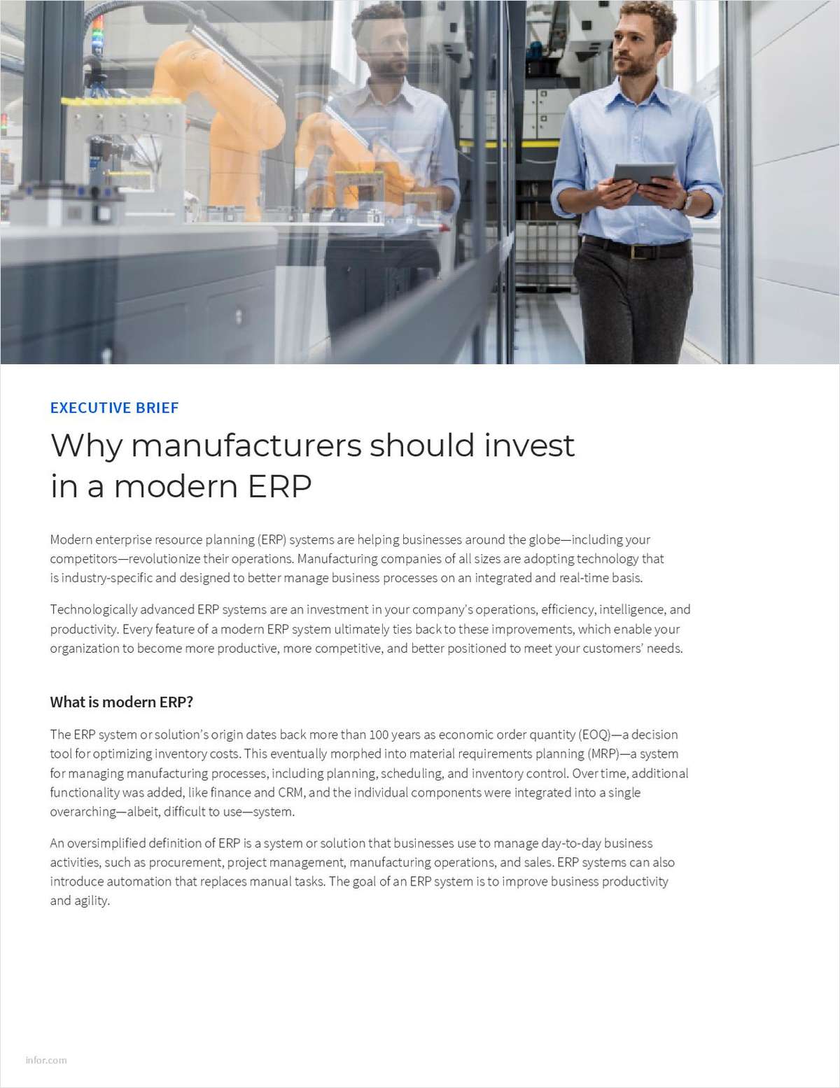 Why manufacturers should invest in a modern ERP