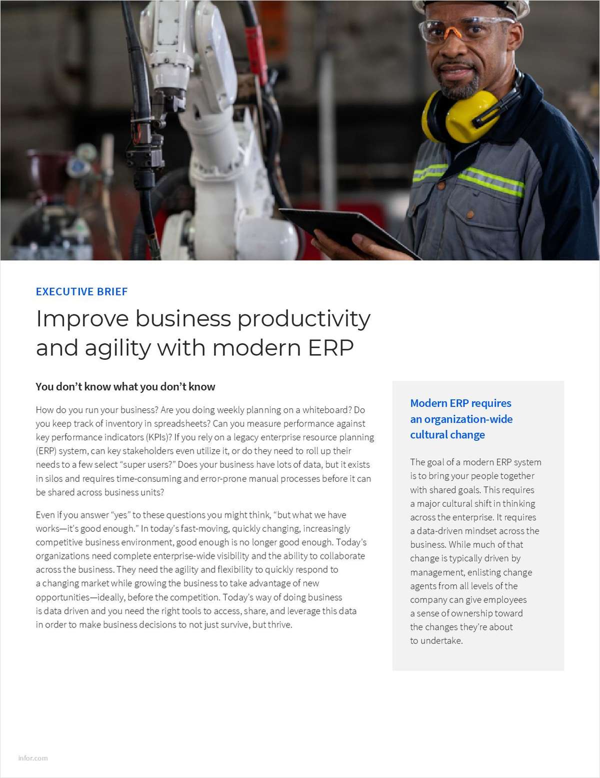 Improve business productivity and agility with modern ERP