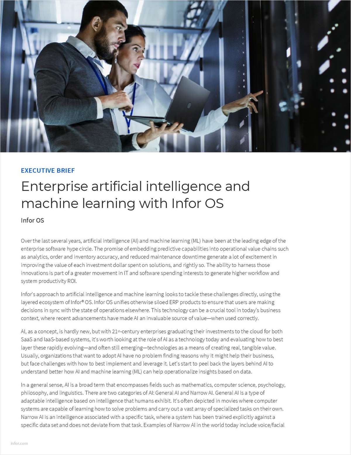 Enterprise artificial intelligence and machine learning with Infor OS