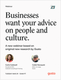Webinar: Businesses Want Your Advice on People and Culture