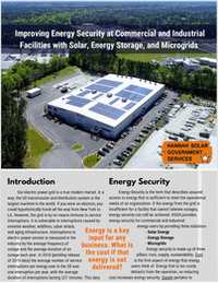 Improving Energy Security at Commercial and Industrial Faculties with Solar, Energy Storage, and Microgrids