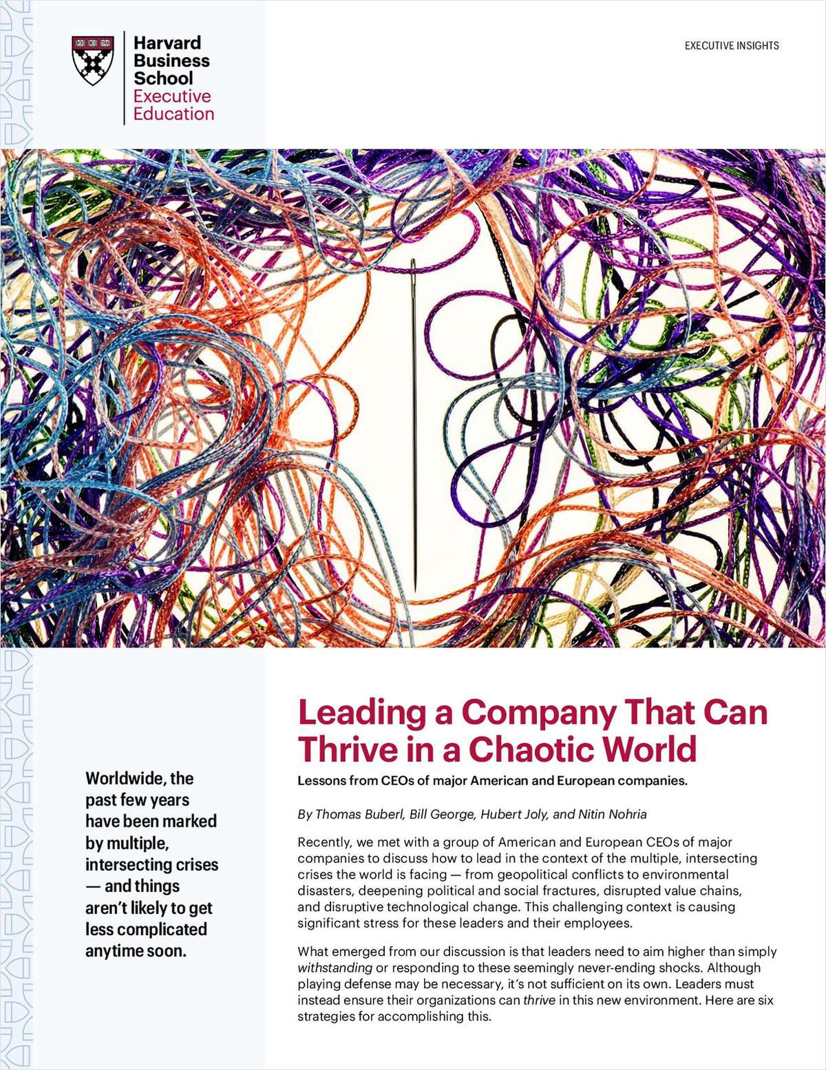 Leading a Company That Can Thrive in a Chaotic World